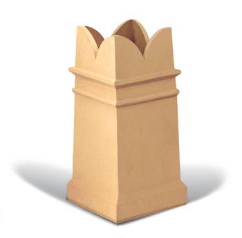 Square spiked chimney pot - chimney pots and inserts UK