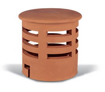 Clay can gas flue terminal for chimney pot UK