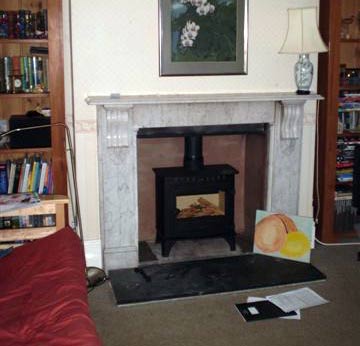 Fireplace ready for stove installation