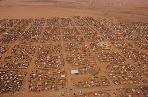 Camp in darfur for displaced people